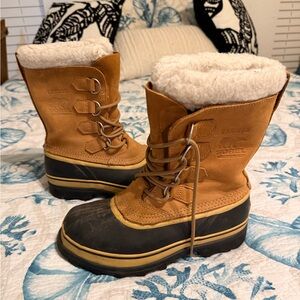 Sorel Mens Size 8 Caribou Waterproof Warm Winter Lining Duck Boots - Lace Up